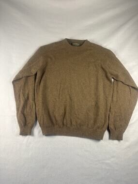 Vintage Daniel Bishop Sweater Mens M Brown 100% 2 Ply Cashmere Quiet Luxury